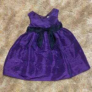 Charming Purple Kids Dress with Black Ribbon